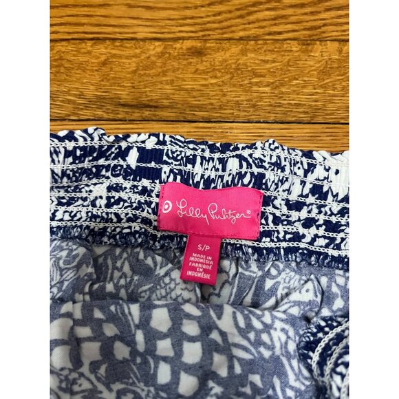 Lilly Pulitzer x Target Blue Fish Pattern Romper Jumpsuit Women's Size Small - Picture 3 of 5